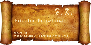 Heiszler Krisztina névjegykártya
